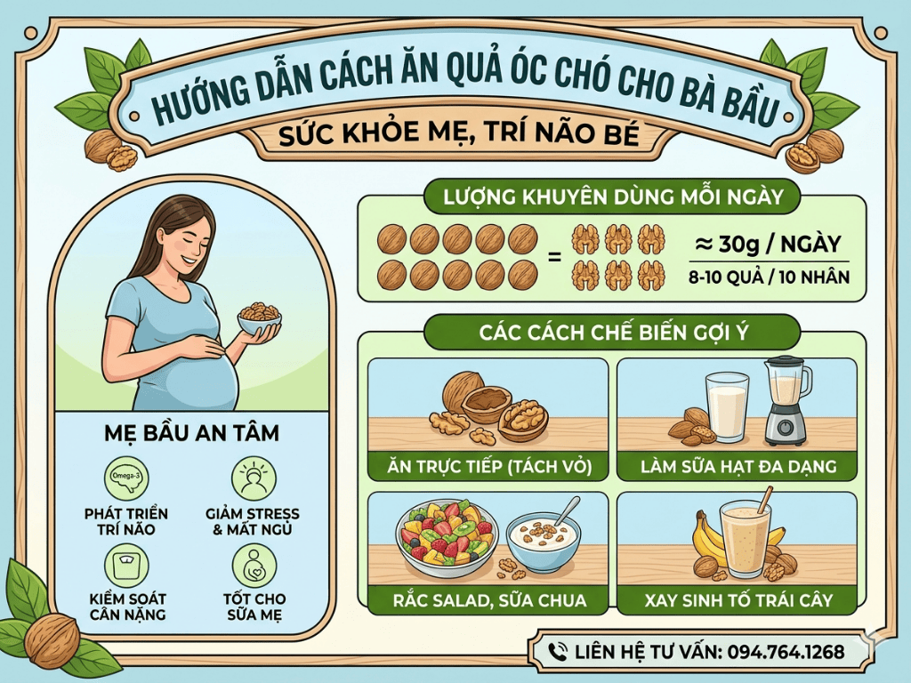Huong dan cach an hat oc cho danh cho ba bau