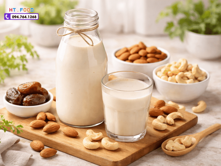 sua hat dieu mix hat hanh nhan